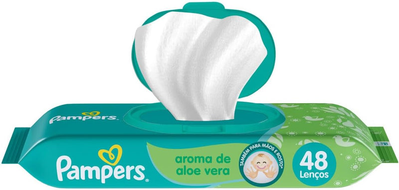 Pampers Lenços Umedecidos Aroma de Aloe Vera 48 Unidades (pacote de 12)