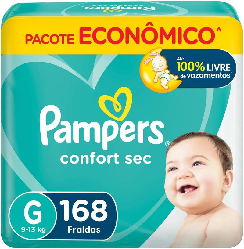 Fralda Pampers Confort Sec XG 148 Unidades, Pampers