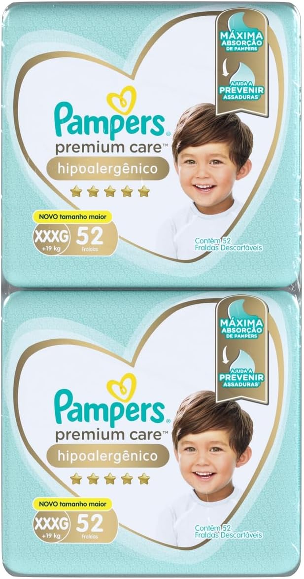 Fralda Pampers Premium Care XXXG - 104 fraldas