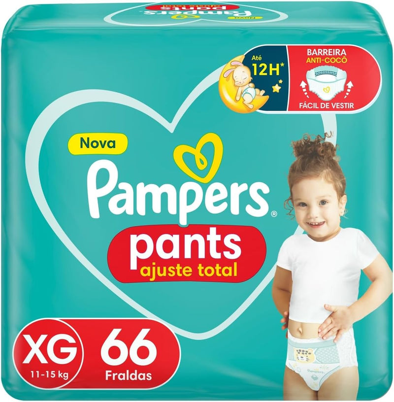 Pampers Pants Ajuste Total Fralda com cintura elástica XG 46 Unidades