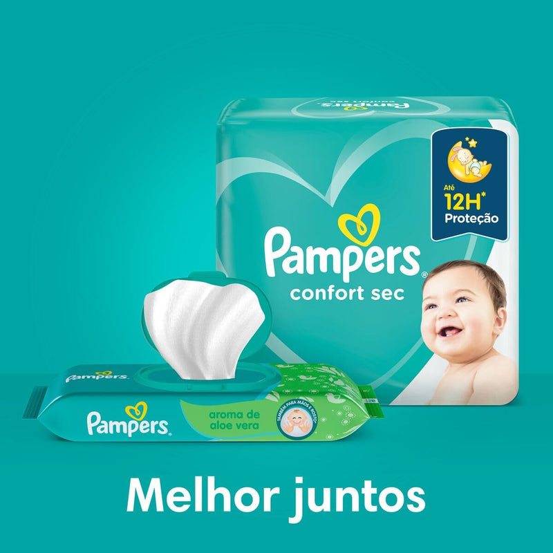 Pampers Lenços Umedecidos Aroma de Aloe Vera 48 Unidades (pacote de 12)