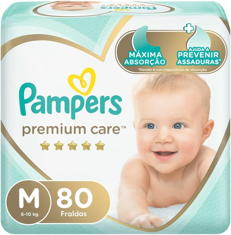 Fralda Pampers Premium Care M - 160 fraldas