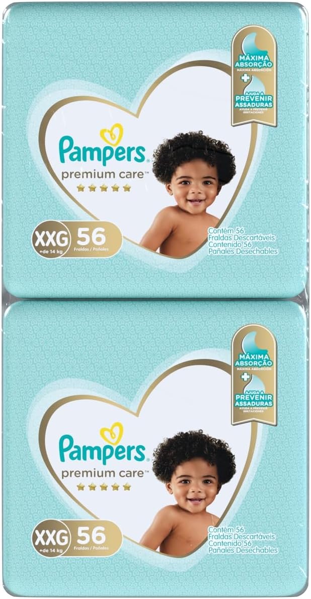 Fralda Pampers Premium Care XXG - 112 fraldas