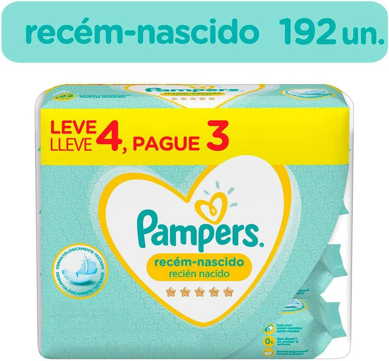 Lenços Umedecidos Pampers Recém-Nascido 192 Unidades