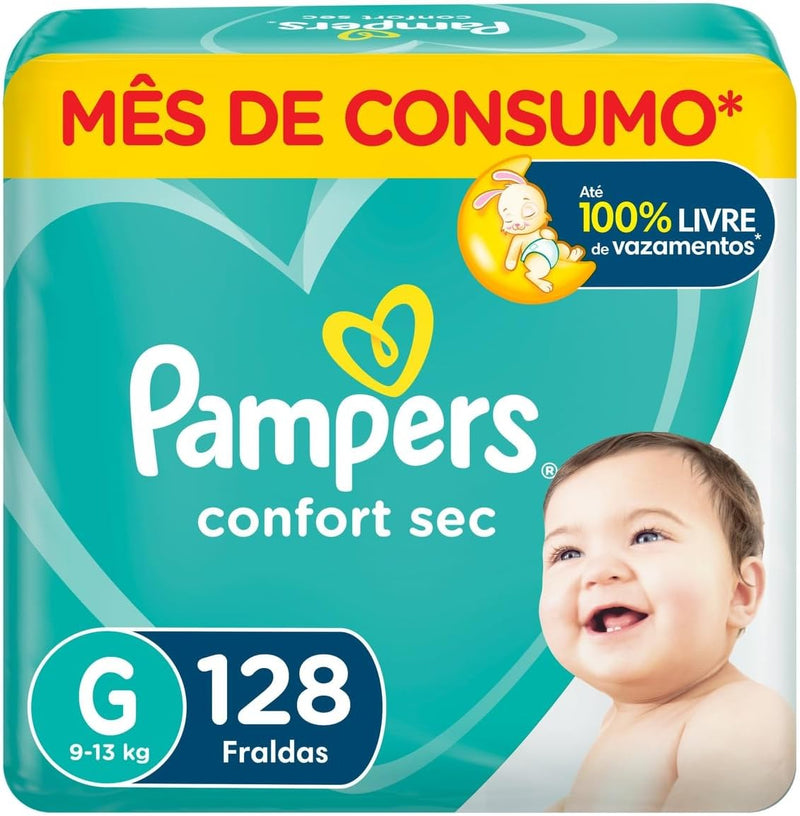 Fralda Pampers Confort Sec M 196 Unidades, Pampers