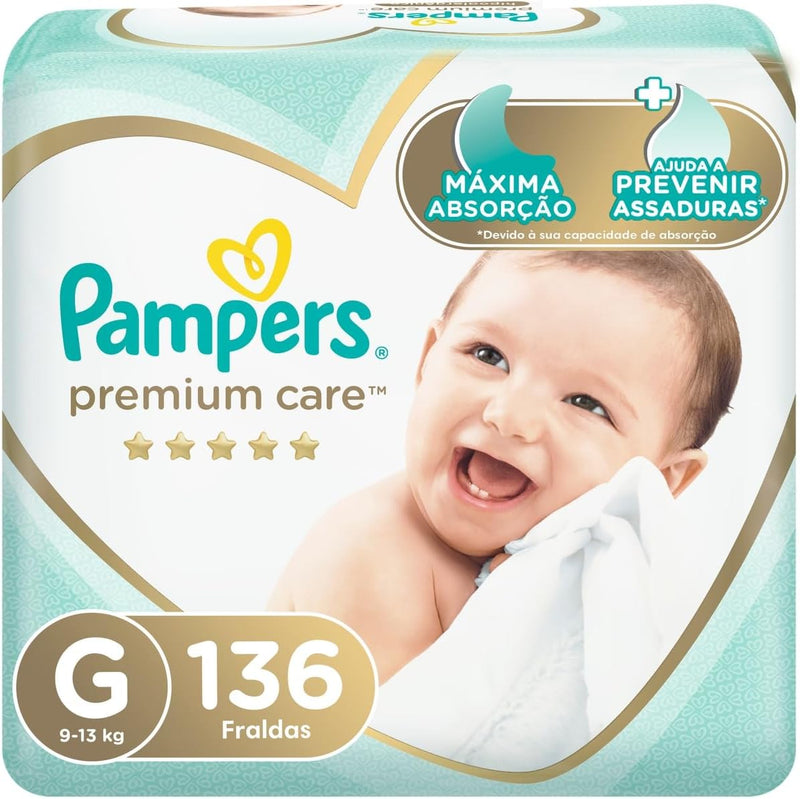 Fralda Pampers Premium Care G - 68 fraldas