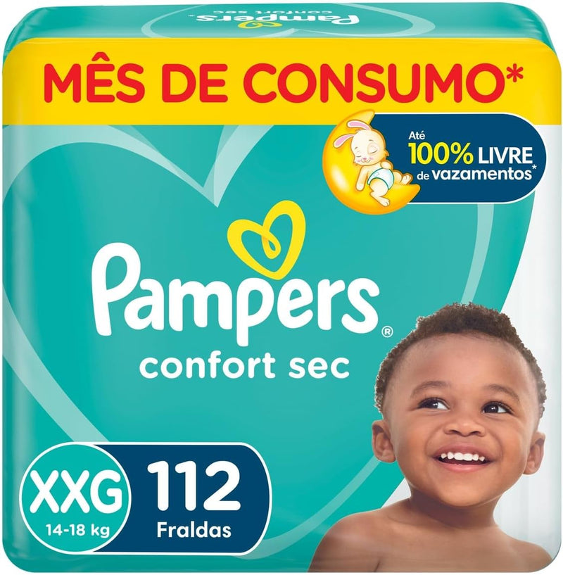 Fralda Pampers Confort Sec M 196 Unidades, Pampers