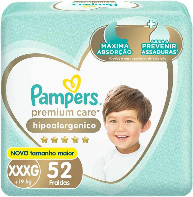 Fralda Pampers Premium Care XXXG - 104 fraldas