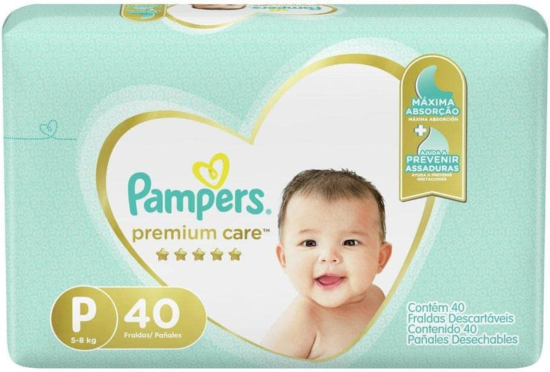 Kit Fralda Pampers Premium Care Nova Mega Tamanho P 160 Unidades