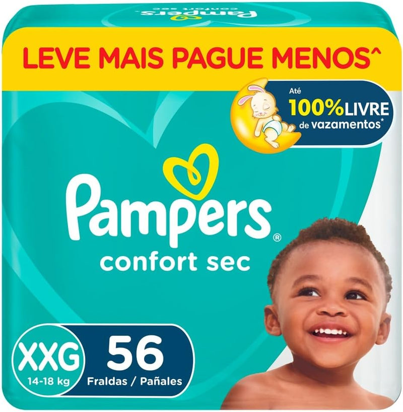 Fralda Pampers Confort Sec XG 148 Unidades, Pampers