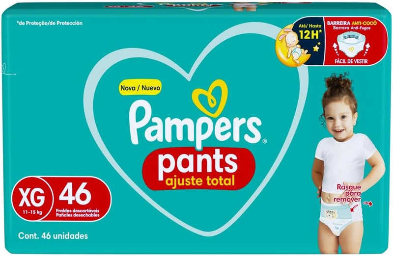 Pampers Pants Ajuste Total Fralda com cintura elástica M 60 Unidades