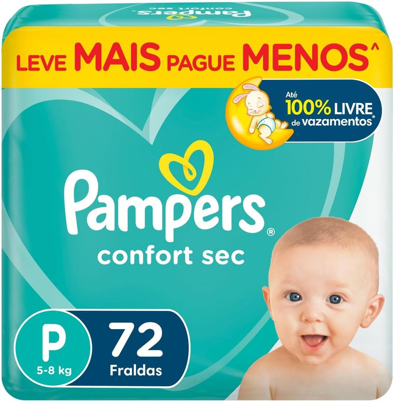 Fralda Pampers Confort Sec M 196 Unidades, Pampers