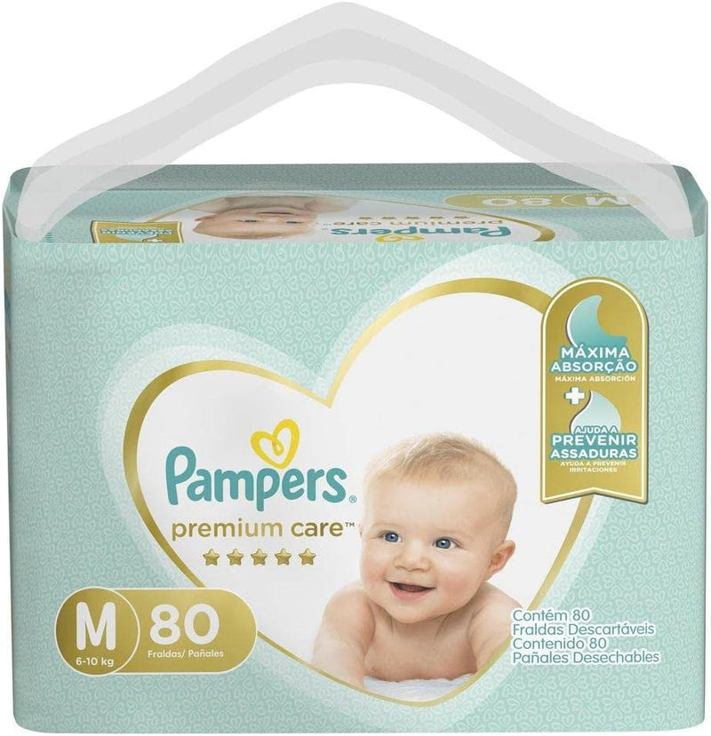 Kit Fralda Pampers Premium Care Jumbo Tamanho M 320 Unidades