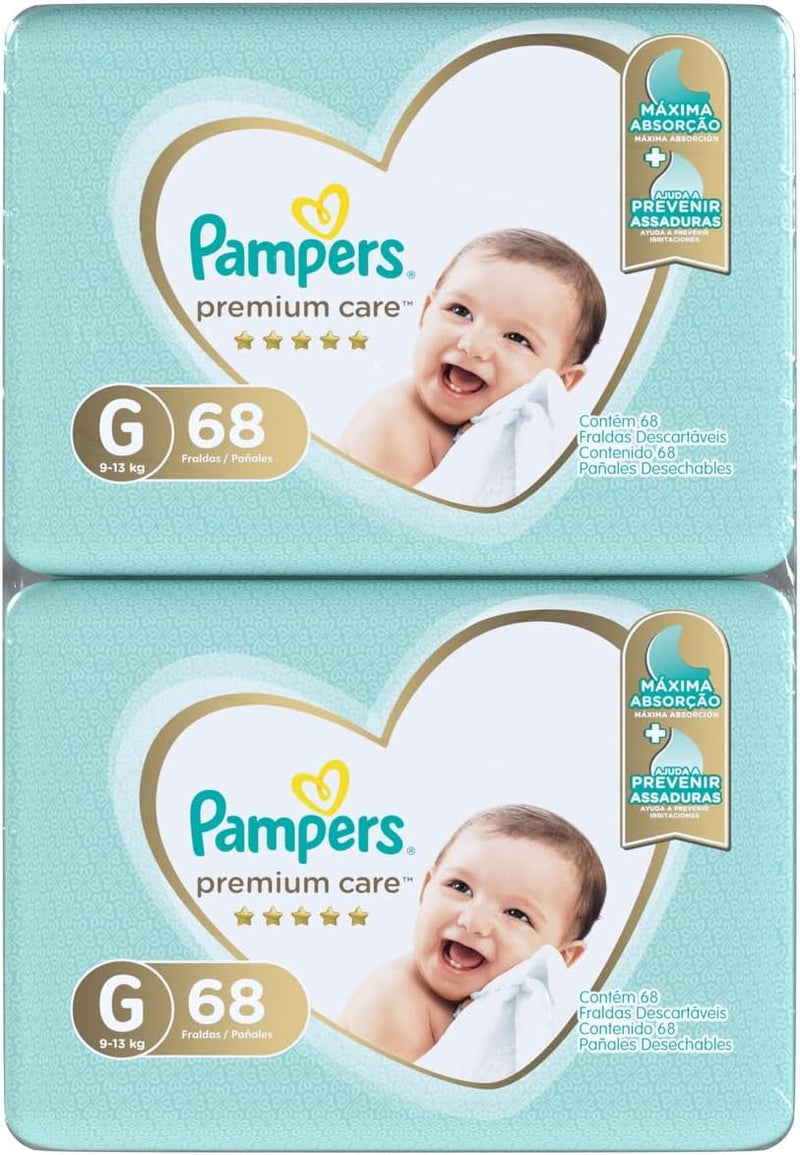 Fralda Pampers Premium Care G - 136 fraldas