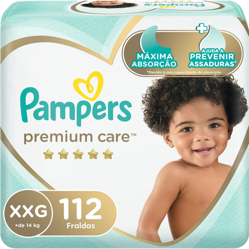 Fralda Pampers Premium Care XXG - 112 fraldas