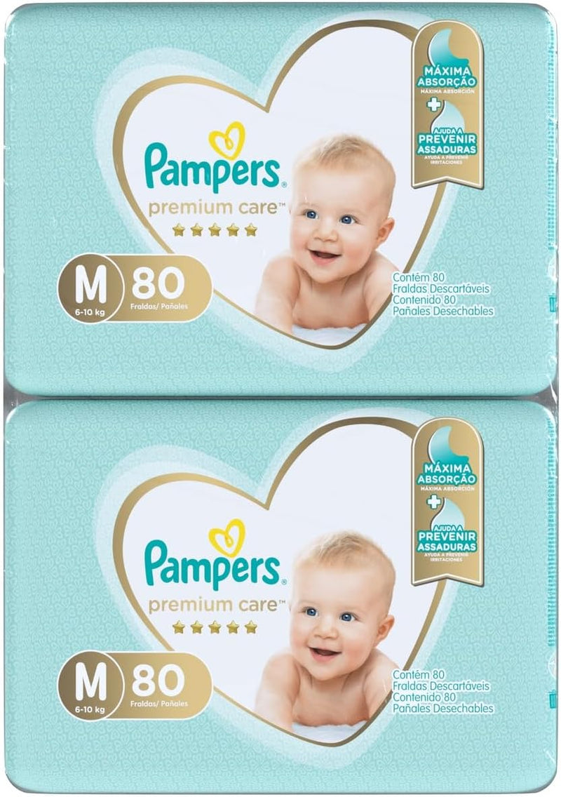 Fralda Pampers Premium Care M - 80 fraldas