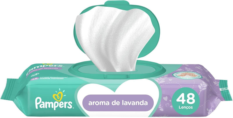 Lenços Umedecidos Pampers Aroma de Lavanda 48 Unidades, Pampers