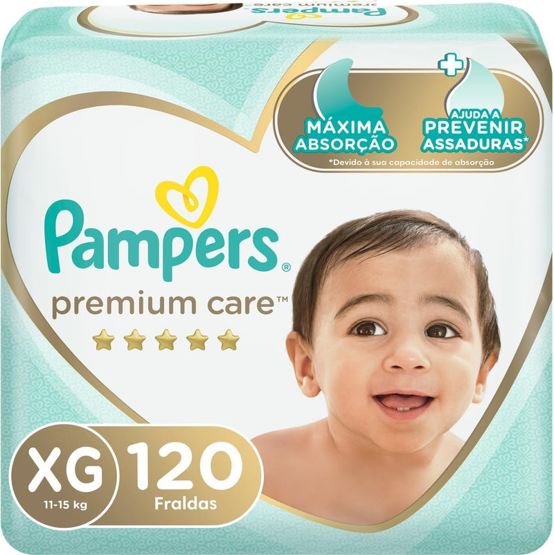 Fralda Pampers Premium Care XG - 60 fraldas