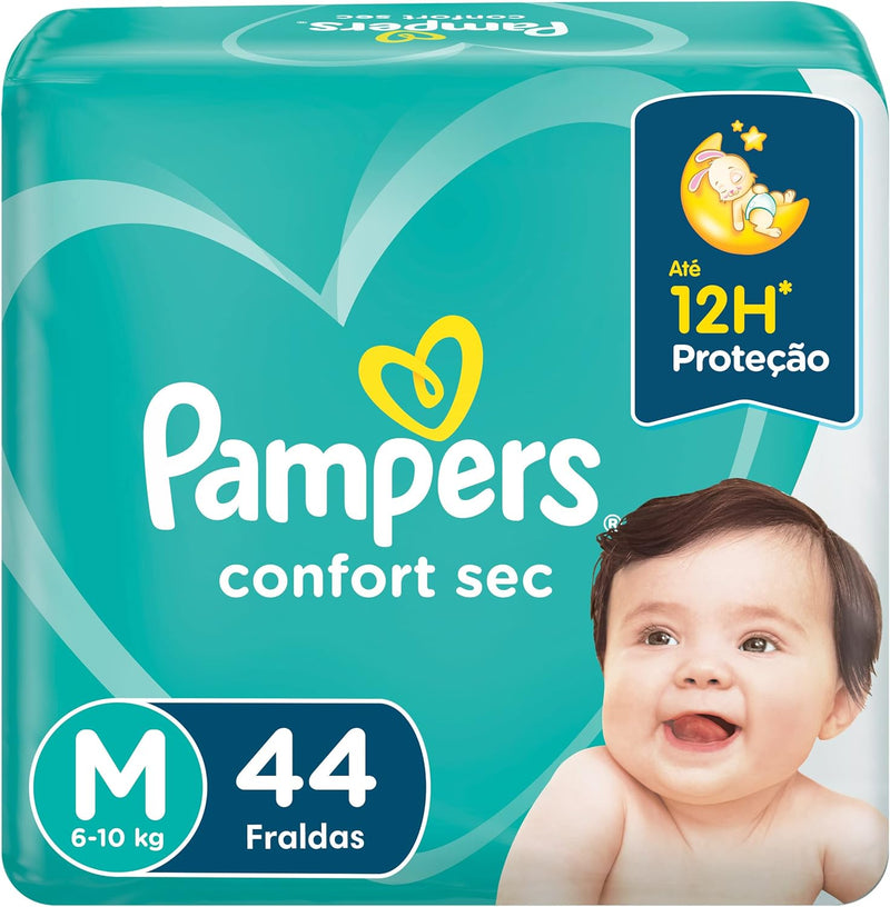 Fralda Pampers Confort Sec M 196 Unidades, Pampers