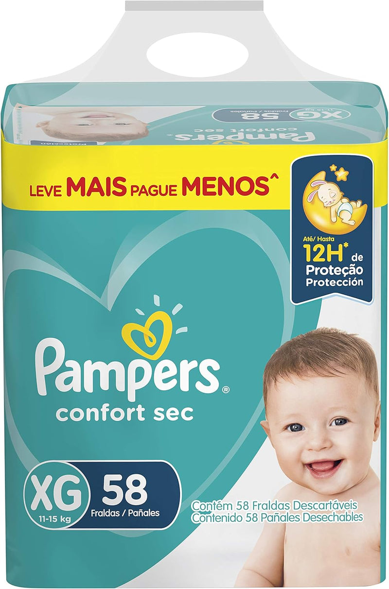 Fralda Pampers Confort Sec XG 148 Unidades, Pampers