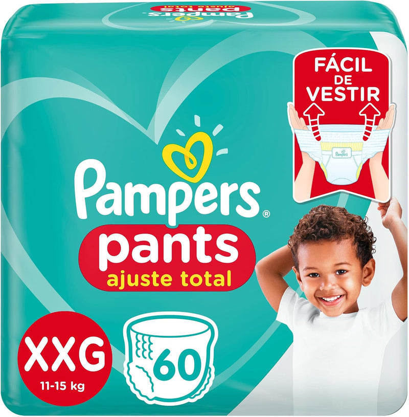 Pampers Pants Ajuste Total Fralda com cintura elástica M 60 Unidades