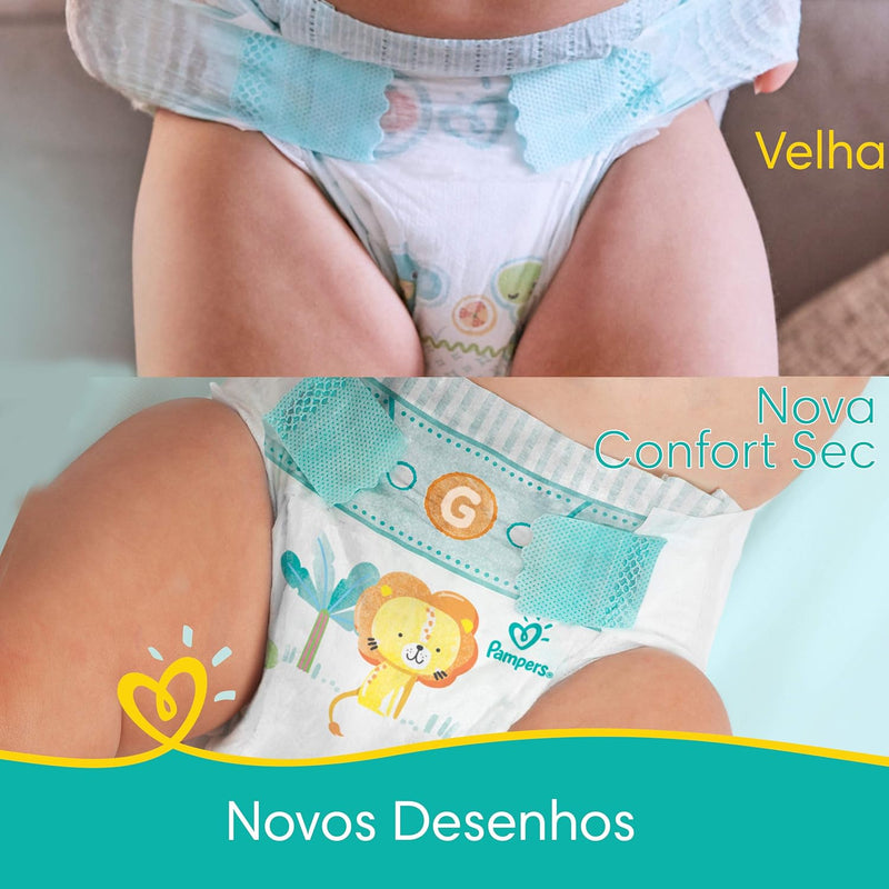 Fralda Pampers Confort Sec P - 72 fraldas