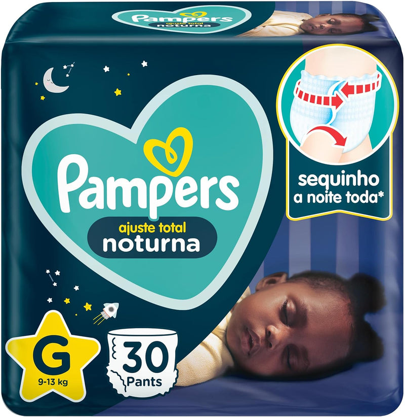 Fralda Pampers Ajuste Total Noturna G 30 Unidades