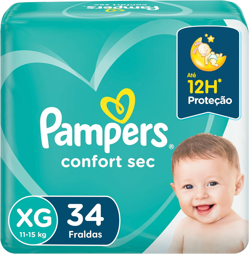 Fralda Pampers Confort Sec M 196 Unidades, Pampers