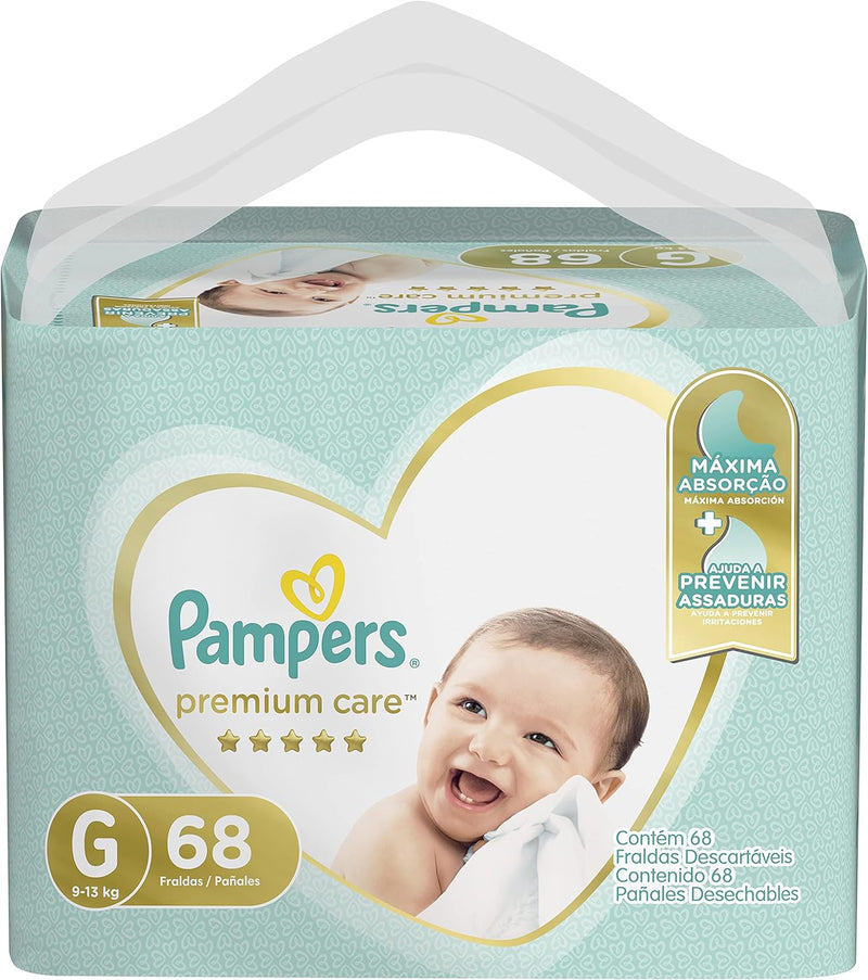 Fralda Pampers Premium Care G - 68 fraldas